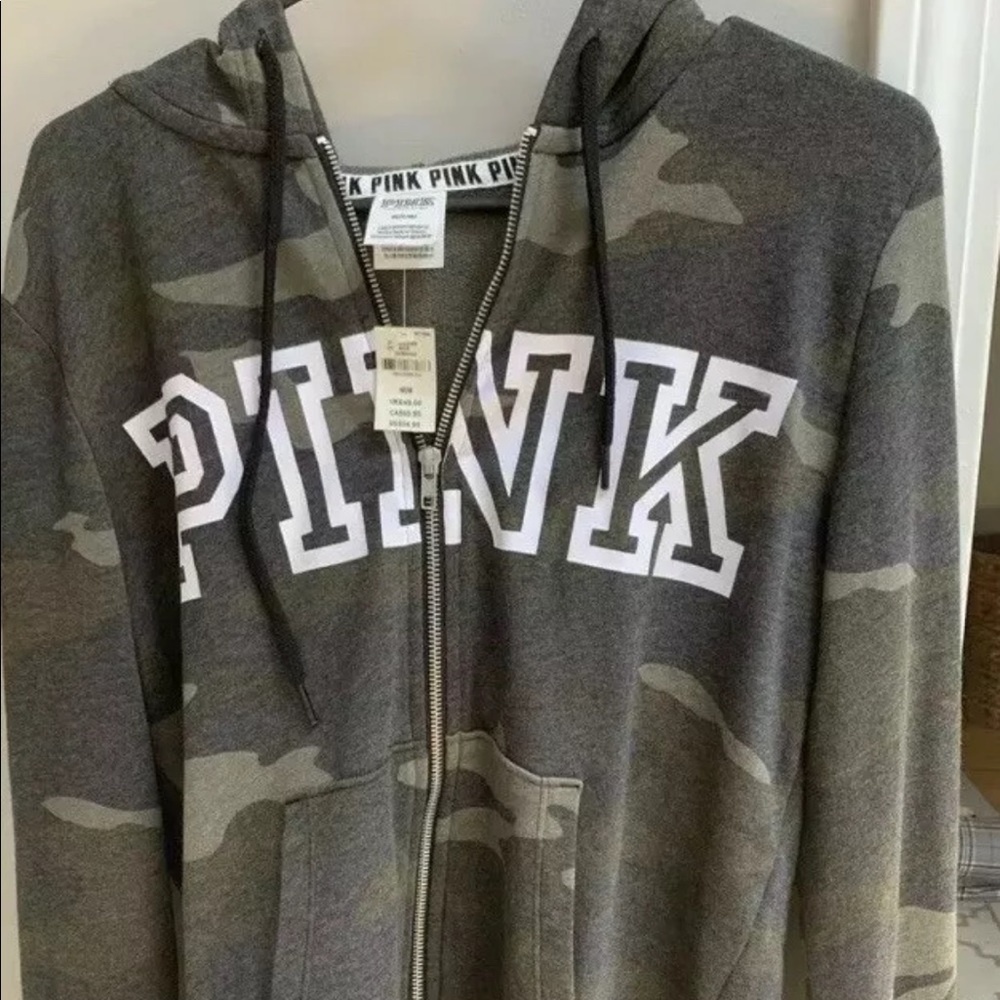 NWT Victoria Secret Camo Zip Up